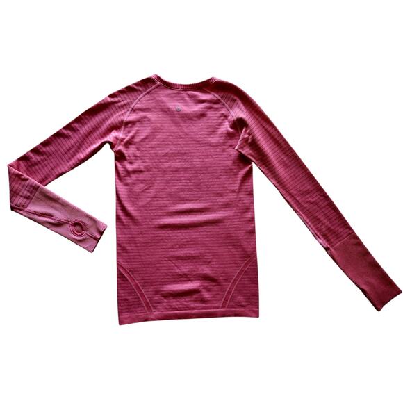 Lululemon Run: Swiftly Tech Long Sleeve Crew Stripe Pink Sweatshirt Top Size 6 - Picture 5 of 12